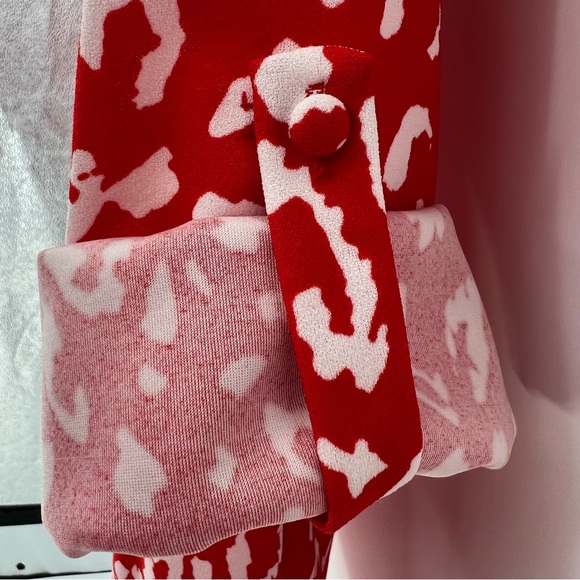 Andree By Unit Blazer Womens Small Red Cheetah Print Long Sleeve w/Roll Up Tabs - Picture 9 of 12